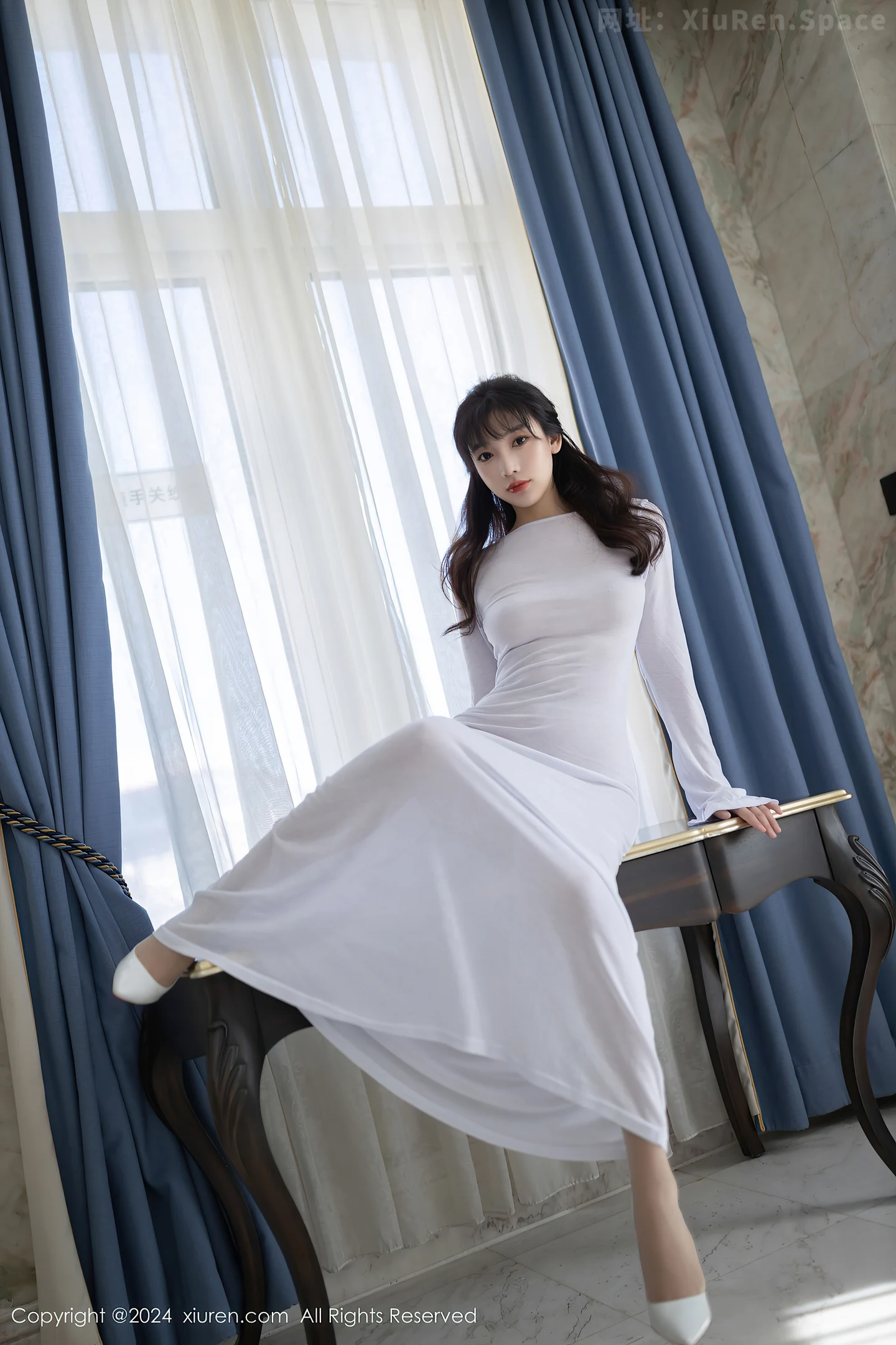 图片[6]-[XiuRen秀人网] VOL.9521 模特陆萱萱私房性感白色薄透礼服配超薄肉丝秀柔美身姿诱惑写真80P-秀人网官方网站